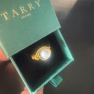 Gold FreashWater Pearl Ring - Handmade -Wired Jewelry